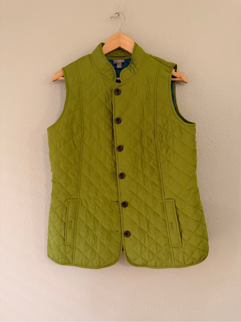 J Jill Quilted Olive Green Women's Vest Jacket Medium